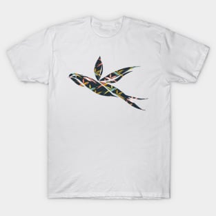 Spring Birds Flying Dark Teal T-Shirt